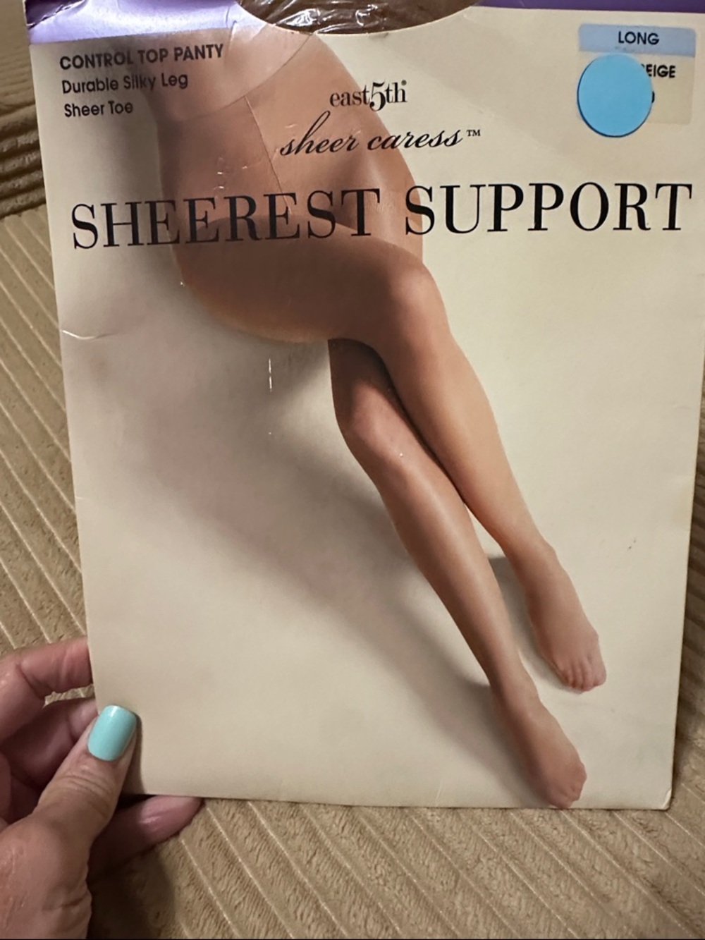 East 5th Sheer Caress Control Top Pantyhose in Beige